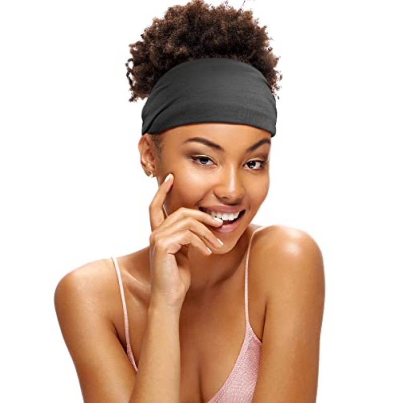 SATINIOR 6 조각 아프리카 머리띠 Boho 프린트 머리띠 요가 스포츠 운동 헤어 밴드 여성용 탄성 트위스트 매듭 터번 헤드 랩 여성용 헤어 액세서리 (클래식 프린트)