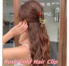 ORGUNE 대형 금속 꽃 클로 헤어 클립, 논슬립 골드 클로 헤어 클립, 두꺼운 얇은 곱슬 머리를 가진 여성과 소녀를 위한 강력한 홀드 패션 헤어 액세서리(6PCS 헤어 클립)