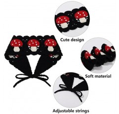 HAIMEIKANG 히피 헤어 반다나 여성용 머리띠 Boho 머리띠 니트 헤어 밴드 여성용 꽃 머리 랩 (버섯)