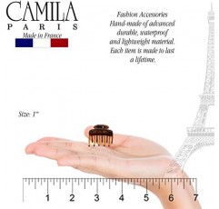 Camila Paris CP3/2 여성용 프렌치 헤어 클립, 소형 1인치 여성용 헤어 클로 클립 2개 세트 조 패션 내구성 및 스타일링 여성용 헤어 액세서리, 강력한 홀드 슬립 그립 없음, 프랑스산