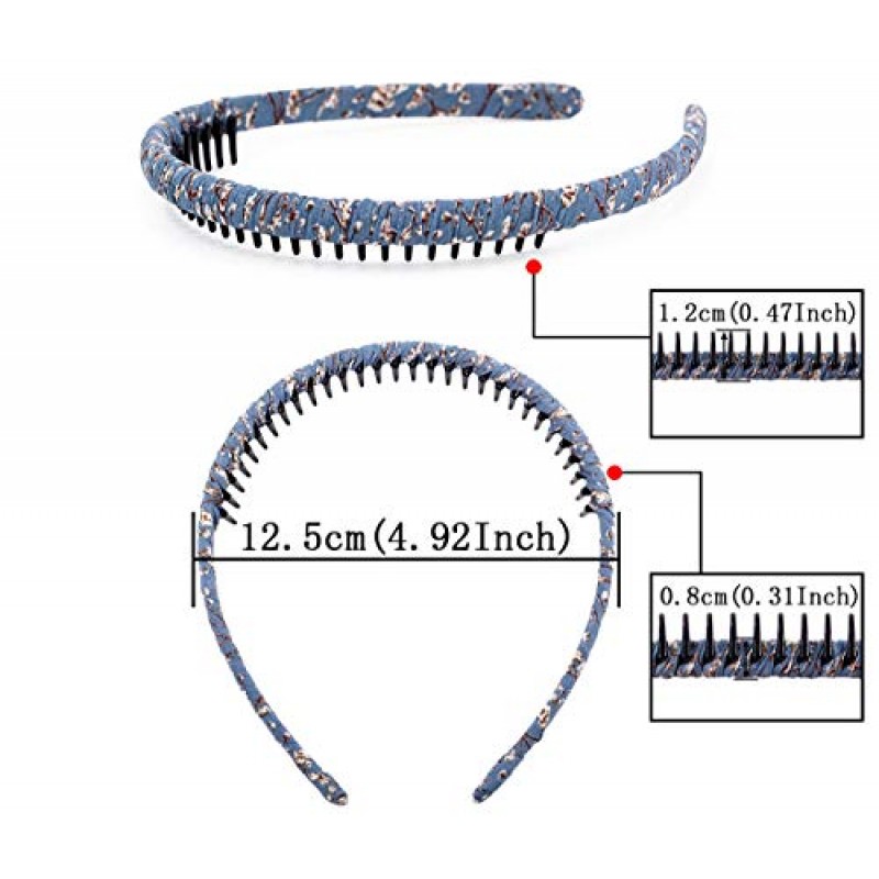 STHUAHE4PC 여러 가지 빛깔의 보호 수지 치아 빗 헤어 후프 헤어 밴드 머리띠 헤어 액세서리 여성용 뷰티 헤어 (4 색)
