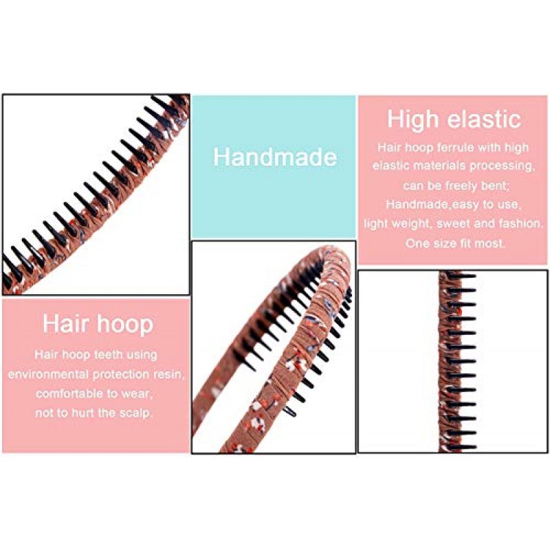 STHUAHE4PC 여러 가지 빛깔의 보호 수지 치아 빗 헤어 후프 헤어 밴드 머리띠 헤어 액세서리 여성용 뷰티 헤어 (4 색)