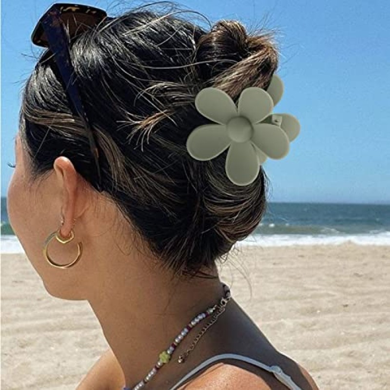 10 팩 정사각형 헤어 클립, 여성용 헤어 클립, 여성용 및 여아용 헤어 클립, 매트 미끄럼 방지 꽃 클로 클립, 두꺼운 모발용 직사각형 헤어 클로 클립, 귀여운 강한 홀드 헤어 액세서리-와인 레드 컬러