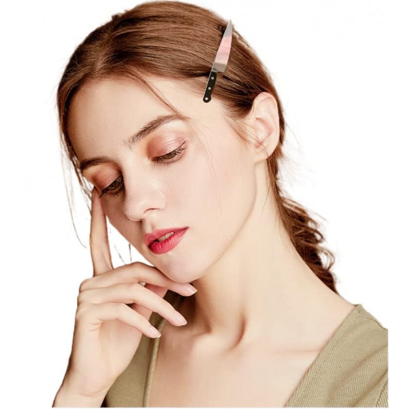 DZYUZK - 2 팩 - 칼 헤어 클립 여성 패션 펑크 헤어 액세서리 여자 코스프레 파티 헤어 액세서리 펑크 헤어 클립 검은 머리 클립 칼 헤어 클립