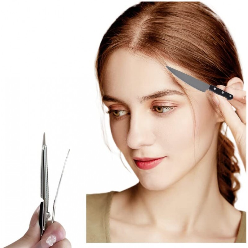 DZYUZK - 2 팩 - 칼 헤어 클립 여성 패션 펑크 헤어 액세서리 여자 코스프레 파티 헤어 액세서리 펑크 헤어 클립 검은 머리 클립 칼 헤어 클립