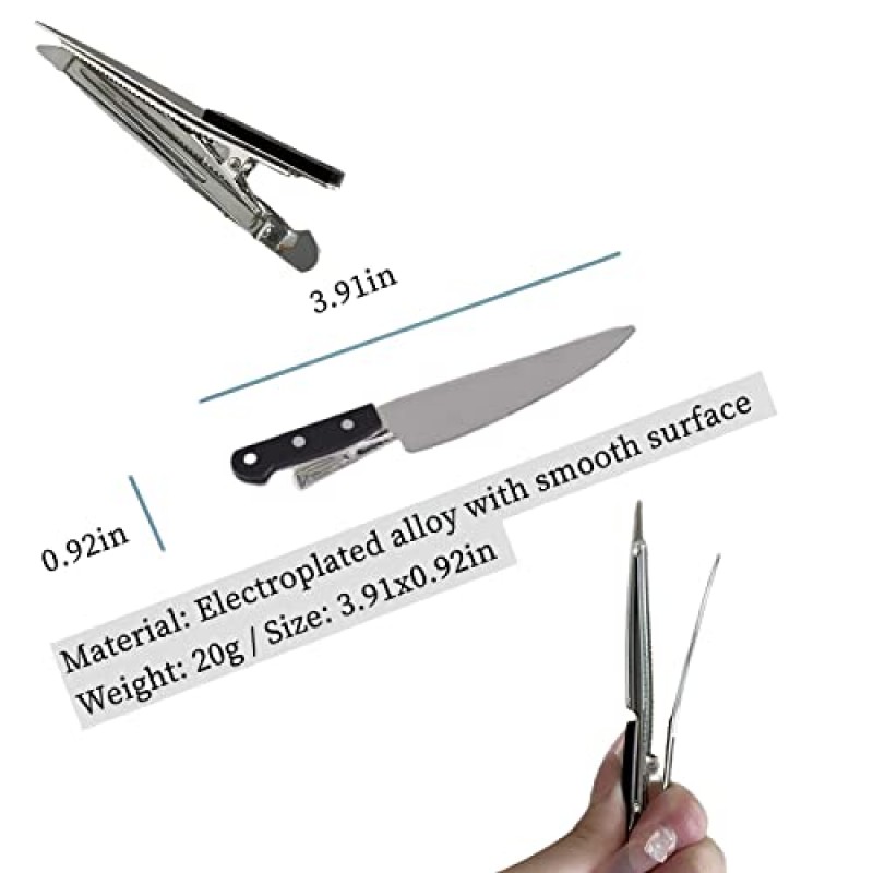 DZYUZK - 2 팩 - 칼 헤어 클립 여성 패션 펑크 헤어 액세서리 여자 코스프레 파티 헤어 액세서리 펑크 헤어 클립 검은 머리 클립 칼 헤어 클립