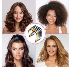 YxX&Zen Design 6 팩 여성용 선글라스 머리띠, 곱슬 두꺼운 헤어 액세서리, 대형 정사각형 얇은 머리 후프, 보이지 않는 헤어밴드