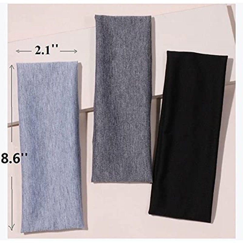 Huachi 16 팩 여성용 머리띠 얇은 운동 요가 러닝 스포츠 짧은 머리용 탄성 헤어 밴드 여성용 소프트 헤어랩 여성용 헤어 액세서리 단색