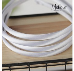 모티크 액세서리 여성용 얇은 머리띠 솔리드 새틴 4팩 - 화이트