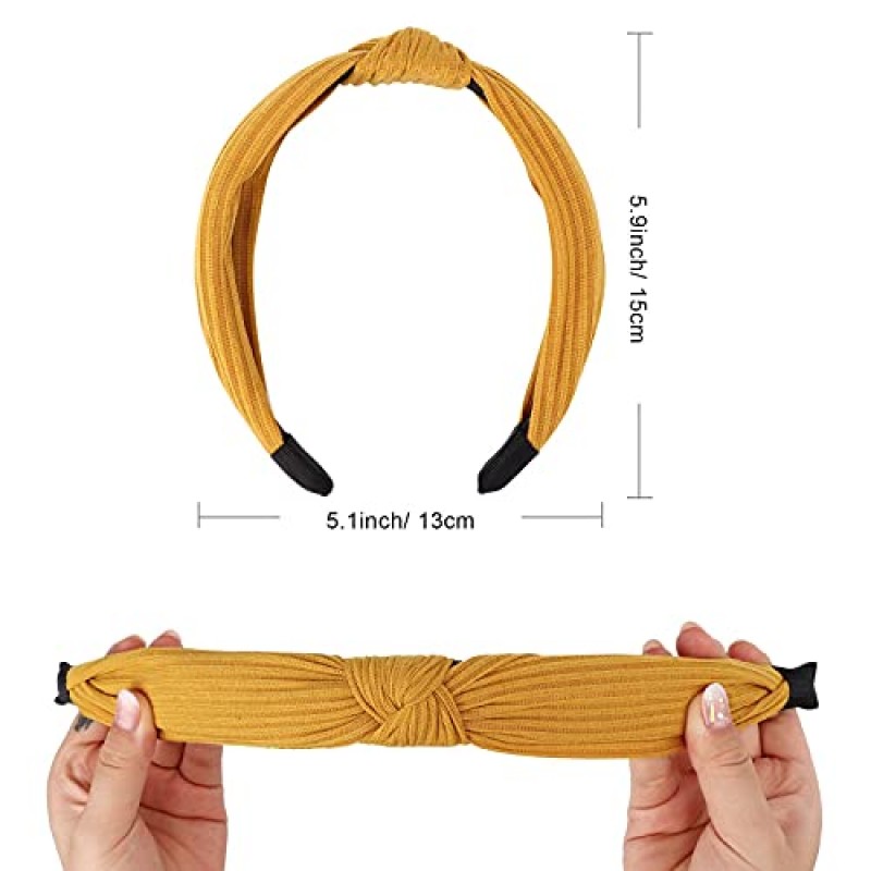 DRESHOW 8 팩 여성용 매듭 머리띠 와이드 터번 머리띠 요가 운동 리빙 헤드 랩 헤어 밴드 액세서리