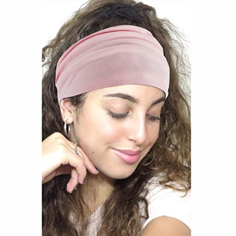 STGDAK 보호 머리띠 여성용 미끄럼 방지 와이드 헤어 밴드 매듭 터번 스트레치 패션 헤드 밴드 요가 런닝 스웨트밴드 탄성 머리띠 세련된 랩 머리띠 십대 소녀용 헤어 액세서리 6 팩