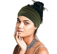 STGDAK 보호 머리띠 여성용 미끄럼 방지 와이드 헤어 밴드 매듭 터번 스트레치 패션 헤드 밴드 요가 런닝 스웨트밴드 탄성 머리띠 세련된 랩 머리띠 십대 소녀용 헤어 액세서리 6 팩