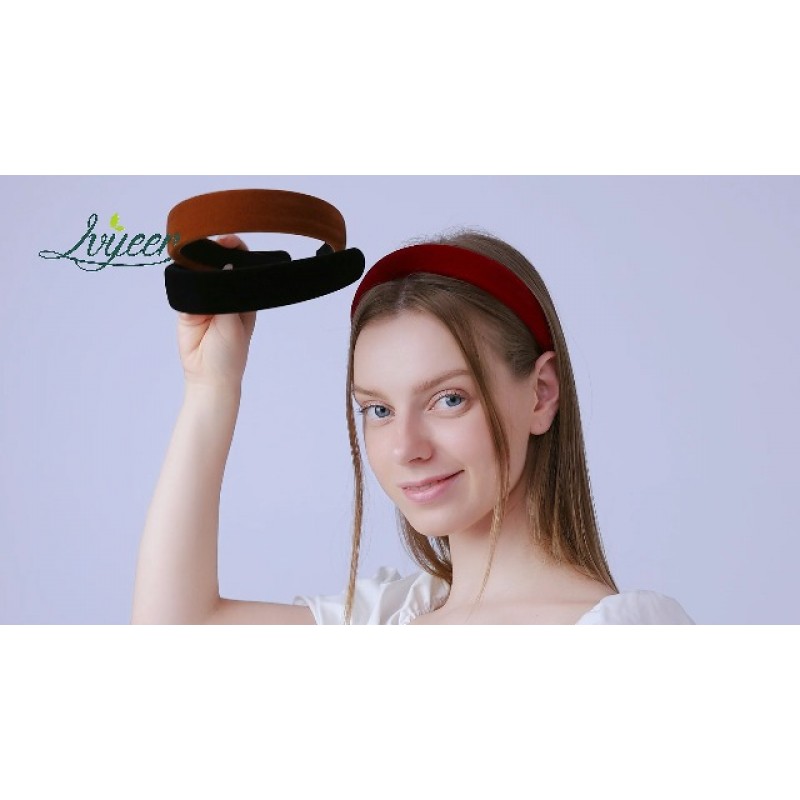 Lvyeer 벨벳 와이드 머리띠 여성용 소프트 헤드 밴드 Diademas Para Mujer De Moda 여성용 헤어 밴드 소녀 패션 여성용 헤어 밴드 헤어 액세서리