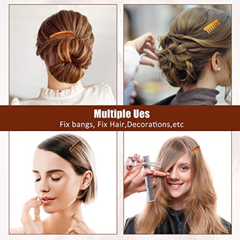 32 조각 프랑스 머리 사이드 빗 세트 헤어 클립 빗 액세서리와 플라스틱 트위스트 빗 여자 여자를위한 신부 웨딩 베일 빗 (15/17/17/23)