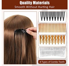 32 조각 프랑스 머리 사이드 빗 세트 헤어 클립 빗 액세서리와 플라스틱 트위스트 빗 여자 여자를위한 신부 웨딩 베일 빗 (15/17/17/23)