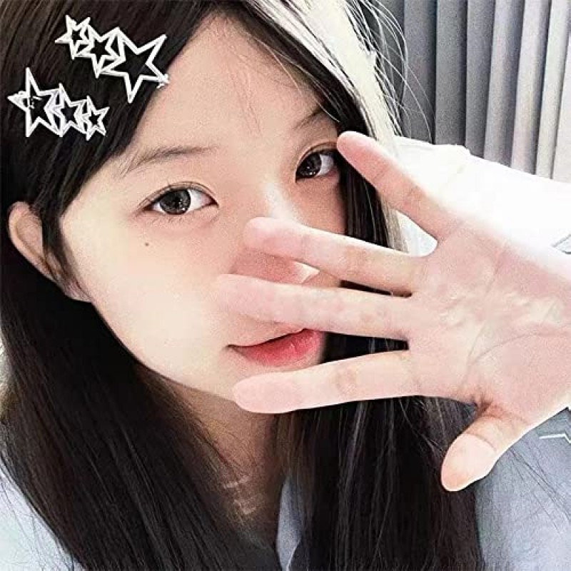 Y2K 핑크 헤어 클립 세트, 속이 빈 스타 하트 머리핀 펑크 스네이크 크로스 기타 모자를 쓰고 있죠 귀여운 KT 고양이 액세서리 스타일링 도구 여자를위한 선물 여자 (12pcs)