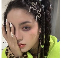 Y2K 핑크 헤어 클립 세트, 속이 빈 스타 하트 머리핀 펑크 스네이크 크로스 기타 모자를 쓰고 있죠 귀여운 KT 고양이 액세서리 스타일링 도구 여자를위한 선물 여자 (12pcs)