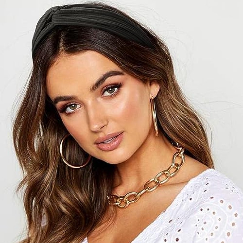 DRESHOW 10 팩 여성용 머리띠 Criss Cross 빈티지 헤드 랩 Boho 머리띠 트위스트 탄성 헤어 액세서리