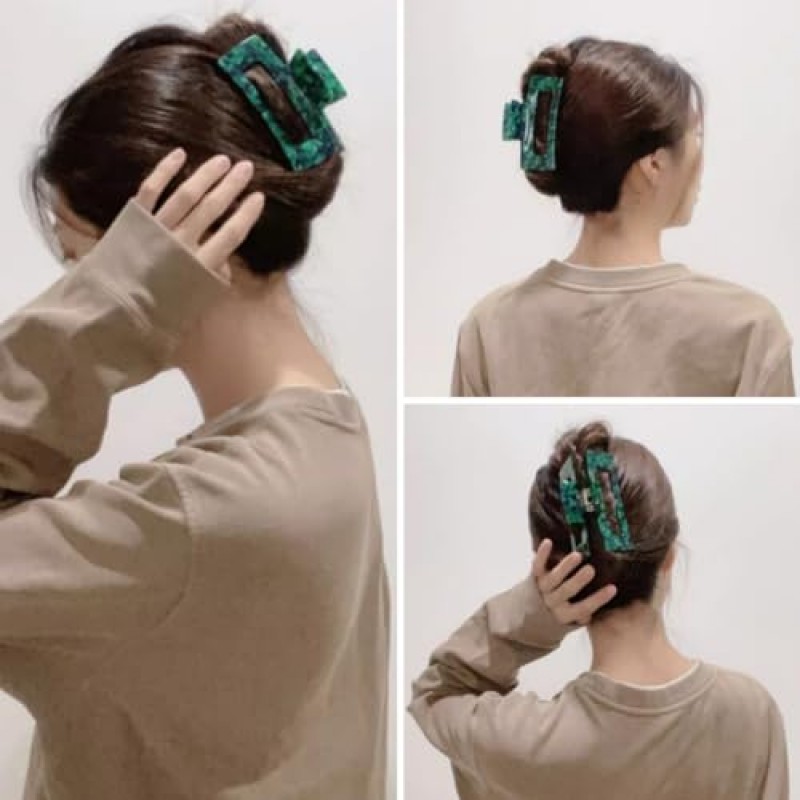 대형 거북이 껍질 발톱 클립 4.1인치 셀룰로오스 아세테이트 머리 발톱, 2팩 두꺼운 곱슬 머리용 바나나 머리 발톱 클립, 프랑스 디자인 머리 턱 클램프 여성용 패션 헤어 액세서리 소녀