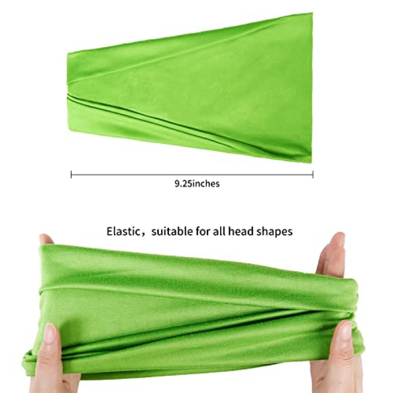 여성용 와이드 머리띠 핑크 헤어 액세서리 미끄럼 방지 7 '여성용 머리띠 여성용 헤어 용 Boho 헤어 밴드 요가 운동 헤드 밴드