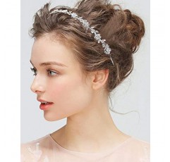 6 팩 크리스탈 꽃 머리띠 가짜 진주 라인스톤 머리띠 머리 장식 웨딩 파티 헤어 후프 밴드 헤어 밴드 페르시 머리띠 골드 은색 금속 머리띠 여성용 헤어 액세서리 소녀 청소년 신부 들러리…