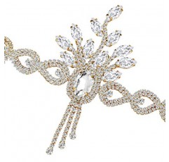 Lurrose 빈티지 헤드 피스 1920 년대 잎 메달리온 머리띠 웨딩 신부 테마 파티 헤어 액세서리 여성용 (1 팩)