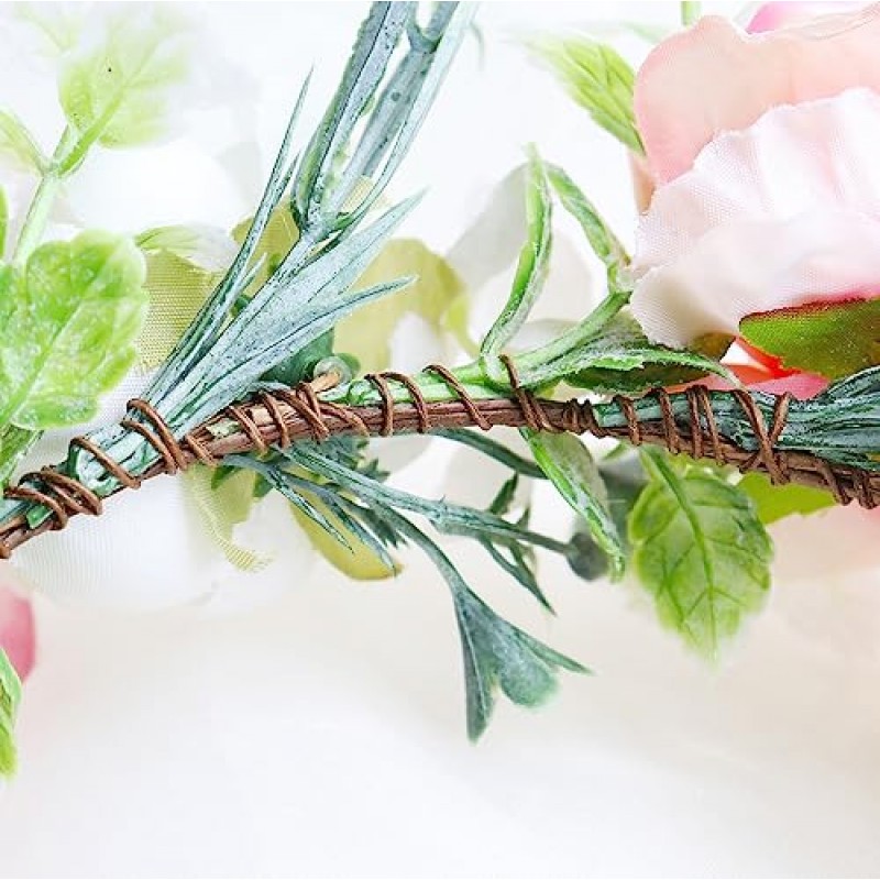 Vivivalue 신부 꽃 크라운 꽃 화환 머리띠 꽃 머리 장식 헤일로 웨딩 파티 사진