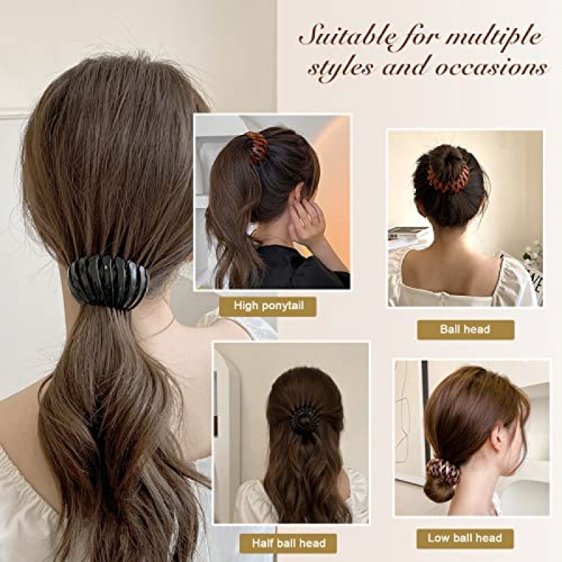 7 Pcs 새 둥지 헤어 클립 홀더 포니 테일 홀더 롤빵 Barz 롤빵 클립 액세서리 여성과 소녀 (색상-2)