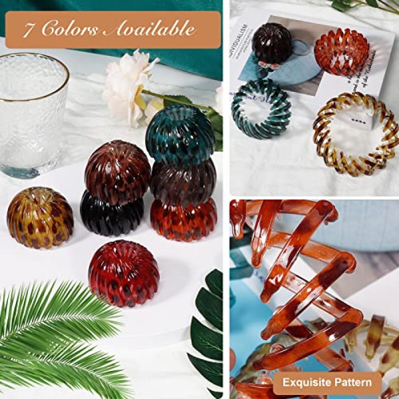 7 Pcs 새 둥지 헤어 클립 홀더 포니 테일 홀더 롤빵 Barz 롤빵 클립 액세서리 여성과 소녀 (색상-2)