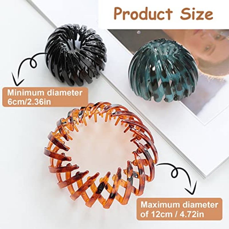 7 Pcs 새 둥지 헤어 클립 홀더 포니 테일 홀더 롤빵 Barz 롤빵 클립 액세서리 여성과 소녀 (색상-2)