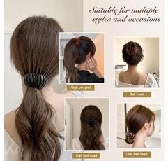 7 Pcs 새 둥지 헤어 클립 홀더 포니 테일 홀더 롤빵 Barz 롤빵 클립 액세서리 여성과 소녀 (색상-2)