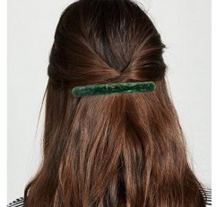 HYFEEL 4 인치 긴 머리 헤어핀 세련된 프랑스어 자동 헤어 클립 포니 테일 홀더 여성용 대형 아크릴 수지 헤어 그립 걸쇠 클램프 두꺼운 머리카락, 패션 헤어 액세서리 그린 브라운 블랙 3 팩