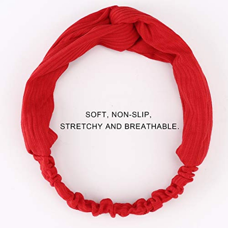 DRESHOW 여성용 8 팩 머리띠 Criss Cross 빈티지 헤드 랩 Boho 머리띠 트위스트 탄성 헤어 액세서리