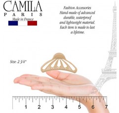 Camila Paris CP3082 여성용 프랑스 헤어 클립 긴 곱슬 웨이브 머리용 두꺼운 머리카락, 베이지, 여성용 헤어 클로 클립 여성용 패션 스타일링 헤어 액세서리, 강한 홀드 슬립 그립 없음, 프랑스산