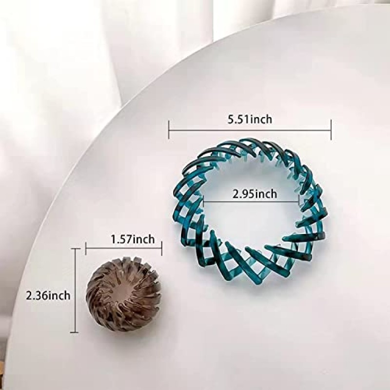 DUTIKA 7Pcs 게으른 새의 둥지 플레이트 머리핀, 확장 가능한 포니 테일 홀더 클립 새 둥지 헤어 클립, 패션 롤빵 제조 업체 헤어 액세서리 여성용 도넛 롤빵 제조기 소녀