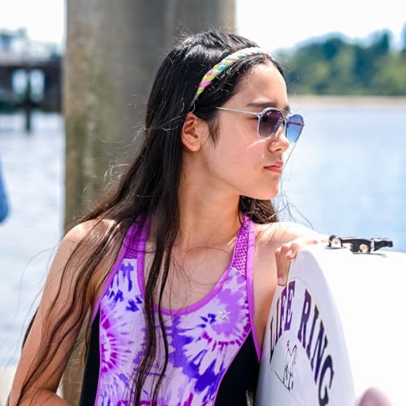 FROG SAC 4 소녀용 조절 가능한 땋은 머리띠, 어린이를 위한 레인보우 타이 염료 브레이드 헤어 밴드, 신축성 있는 탄성 소녀 머리띠, 어린이를 위한 귀여운 패션 액세서리, 부활절 바구니 스타킹 스터퍼