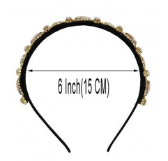 GETACOTA 크리스탈 라인스톤으로 장식된 여성용 머리띠 반짝이는 색상으로 장식된 구슬 Boho 헤어밴드 여성용 패션 액세서리(rh41_02)