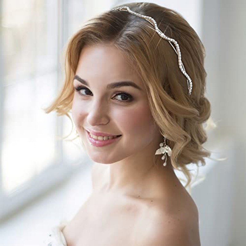 CellElection 10PCS 크리스탈 머리띠 진주 꽃 머리띠 쥬얼리 라인 석 패션 페르시 머리띠 골드 슬리버 금속 머리띠 머리 장식 여자 청소년을위한…