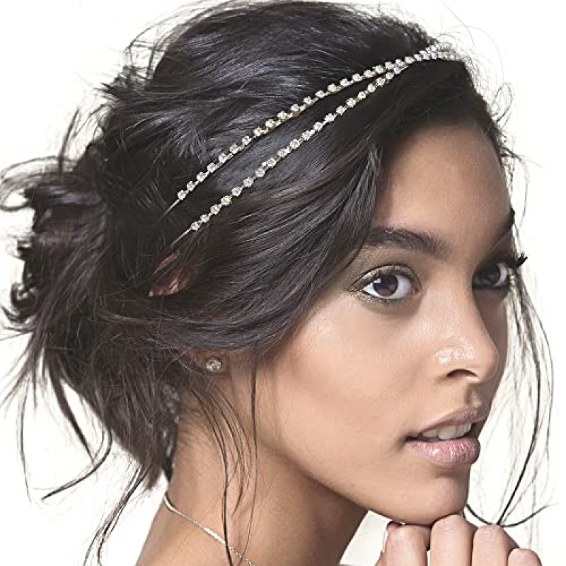 CellElection 10PCS 크리스탈 머리띠 진주 꽃 머리띠 쥬얼리 라인 석 패션 페르시 머리띠 골드 슬리버 금속 머리띠 머리 장식 여자 청소년을위한…