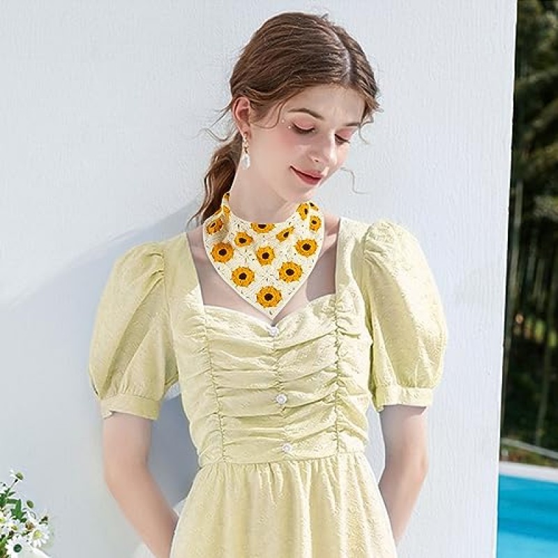 DOCILA 여성용 크로 셰 뜨개질 두건 머리띠 2 Pcs Boho 니트 헤어 스카프 패션 스카프 머리 랩 Neckerchief 스카프