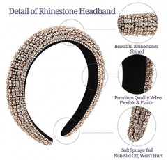 Milylove 2PCS 블링 패딩 라인 석 머리띠 다이아몬드 크리스탈 페르시 와이드 머리띠 보석으로 장식 된 헤어 밴드 여성용 럭셔리 반짝 이는 반짝이 헤어 액세서리 여자