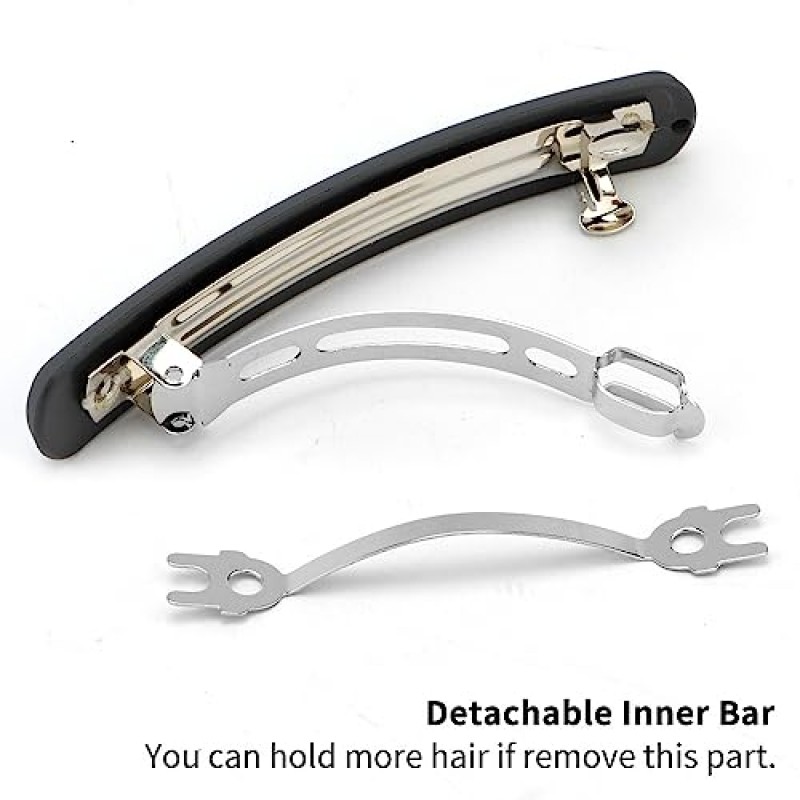 ATODEN 헤어 클립 여성용 헤어핀 3 Pcs 얇은 가는 모발용 매트 헤어핀 3.54' 플랫 헤어 클립 짧은 중간 헤어 스타일링 클립용 프렌치 자용 헤어 클립 미끄럼 방지 강한 홀드 여성용 빈티지 헤어 액세서리 소녀