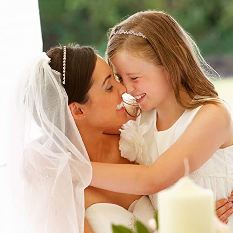 Jaciya 라인스톤 머리띠 4 조각 로즈 골드 신부 머리띠 크리스탈 블링 머리띠 여성용 라인스톤 머리띠 여성용 헤어 웨딩 헤어 액세서리