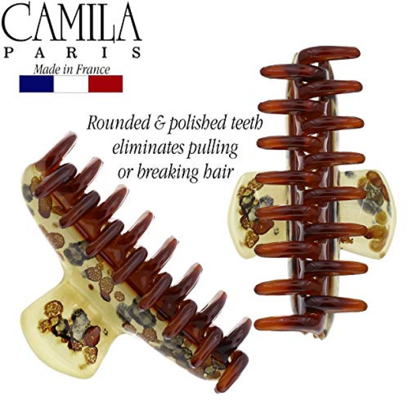 Camila Paris MP30 여성용 프랑스 헤어 클립 긴 곱슬 웨이브 머리용 두꺼운 머리, 노란색, 여성용 헤어 클로 클립 여성용 패션 스타일링 헤어 액세서리, 강한 홀드 슬립 그립 없음, 프랑스산