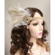Chmier Bridal 1920s 플래퍼 깃털 머리띠 크리스탈 진주 머리 체인 흰색 깃털 활활 타오르는 20s 헤드 피스 파티 파티 축제 개츠비 헤어 쥬얼리 여성과 소녀를위한