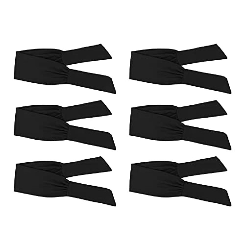 DRESHOW 6 PCS 여성용 조절 가능한 머리띠 매듭 머리띠 운동을위한 탄성 미끄럼 방지 패션 헤어 밴드 스포츠 러닝 요가