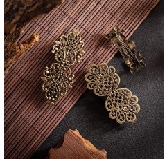 6 조각 빈티지 헤어 바레트/여성용 클립 레트로 프랑스 꽃 금속 청동 소녀 헤어 스타일링 핀/액세서리