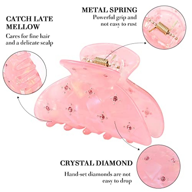 DYQ 여성용 중형 헤어 클로 클립, 2.75