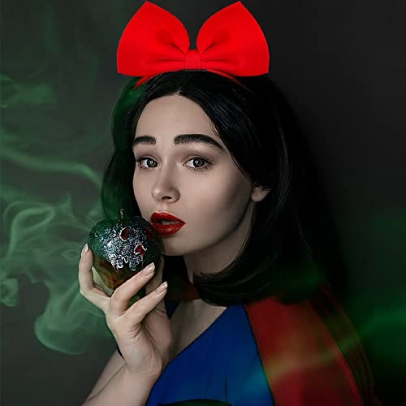 2 팩 레드 블랙 대형 활 머리띠 머리 장식 여성용 활 머리띠 메이크업 헤어 밴드 Bowknot 헤어 액세서리 모자를 쓰고 있죠 파티 코스프레 의상 선물