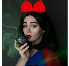 2 팩 레드 블랙 대형 활 머리띠 머리 장식 여성용 활 머리띠 메이크업 헤어 밴드 Bowknot 헤어 액세서리 모자를 쓰고 있죠 파티 코스프레 의상 선물